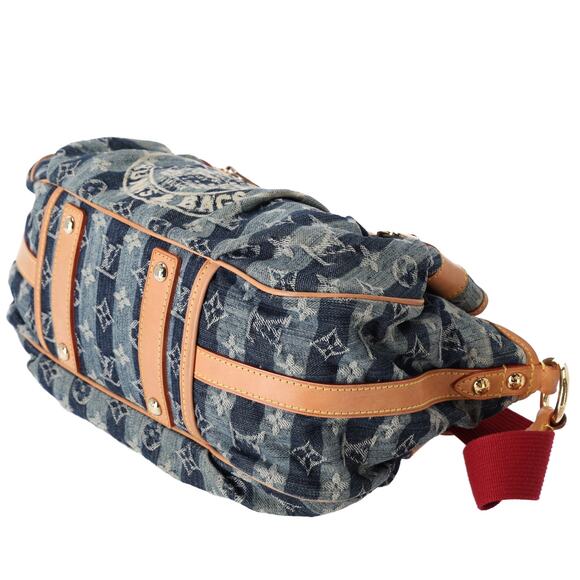 Louis Vuitton Porte Epaule Raye MM Monogram Denim Shoulder Bag M95334 Blue - Picture 4 of 8